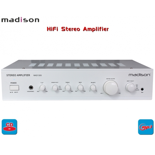 Madison MAD1400-BK HiFi Stereo Amplifier 2 x 100W Sound System Bluetooth USB 
