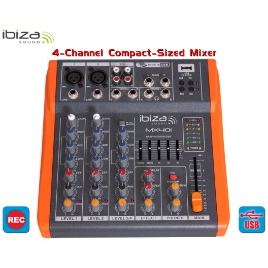 MX401 COMPACT 4 CHANNEL MIXER