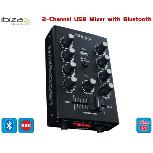 MIX500BT 2 CHANNEL MIXER USB BLUETOOTH